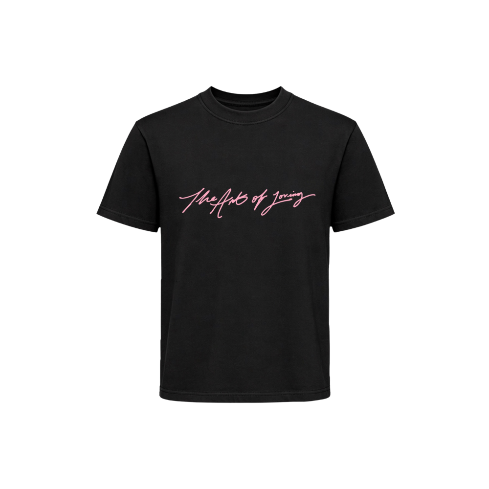 The Art Of Loving Script Tee Front